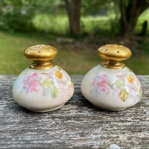 Antique Czech Porcelain Salt and Pepper Shakers Handpainted